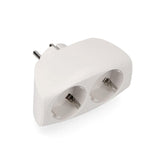 Pack De 5 Unidades - Adaptador Doble 2p+T, 16a 250v~ Entrada Frontal, Blanco (Retractilado)