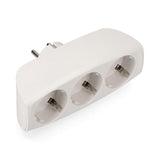 Pack De 5 Unidades - Multiconector T/Tl Triple Salida Tipo F 4,8mm Económico Máx 3680w Blanco (Envasado)