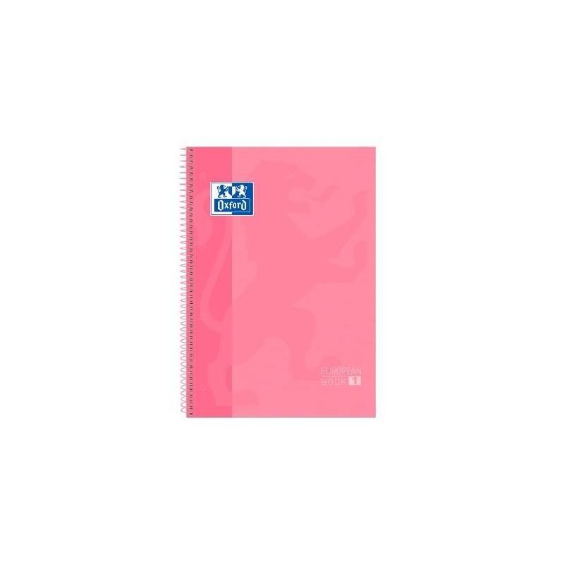 Pack De 5 Unidades Oxford Cuaderno Classic Europeanbook 1 Write&Erase 80h A4+ 5x5mm Microperforado T/Extradura Rosa Chicle