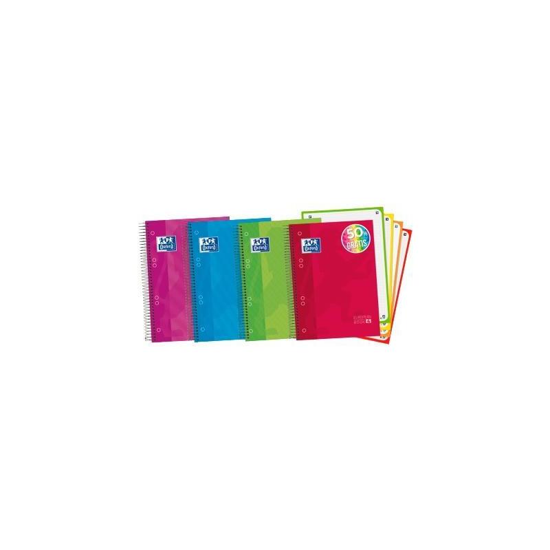 Pack De 5 Unidades Oxford Cuaderno Classic Europeanbook 4 Write&Erase 120h (50% Gratis) A5+ 5x5 Microperforado T/Extradura Pack 5 Ud C/Surtidos