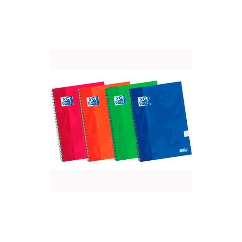 Pack De 5 Unidades Oxford Cuaderno Espiral Classic White&Erase 80h 4º 90gr 4x4mm T/Extraduras C/Surtidos