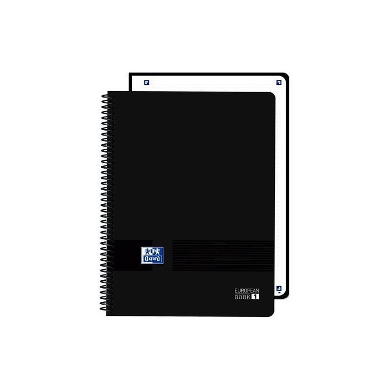 Pack De 5 Unidades Oxford Cuaderno Europeanbook 1 Live&Go 80h A4+ 5x5 Microperforado T/Plástico Negro