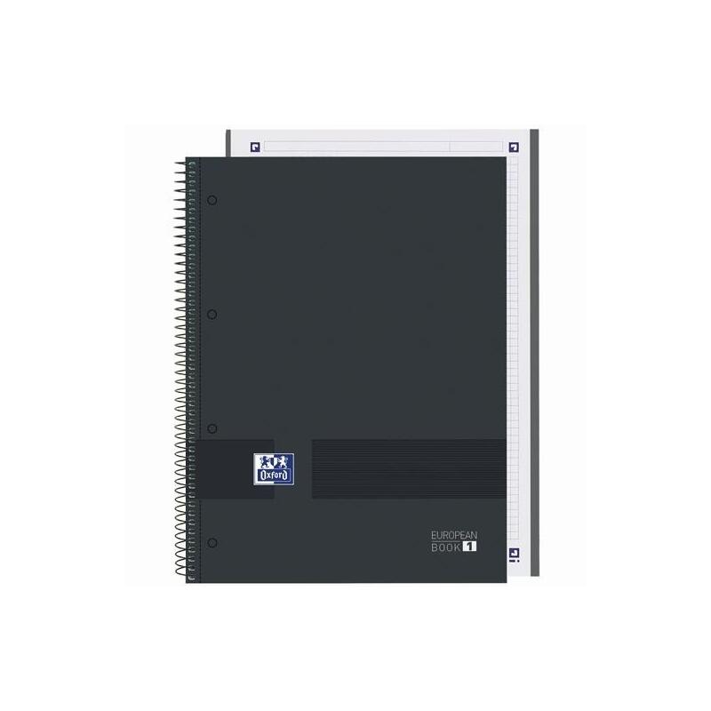 Pack De 5 Unidades Oxford & You Cuaderno Europeanbook Write&Erase A4+ 80h 5x5 T/Extraduras Negro