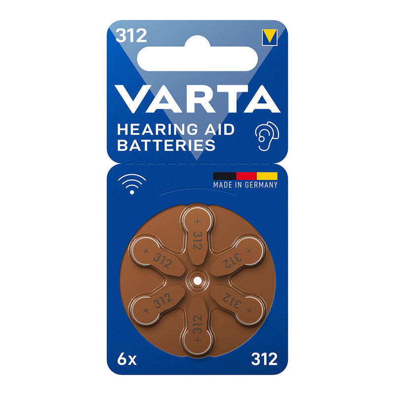 Pack De 5 Unidades - Pila Para Audífonos Varta Hearing Aid Batteries 312 (Blister 6 Unid.)