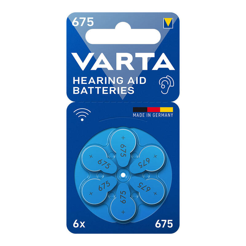 Pack De 5 Unidades - Pila Para Audífonos Varta Hearing Aid Batteries 675 (Blister 6 Unid.)