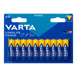 Pack De 5 Unidades - Pila Varta Longlife Power Aa - Lr06 (Blister 10 Unid.) Ø14,5x50,5mm