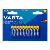 Pack De 5 Unidades - Pila Varta Longlife Power Aaa - Lr03 (Blister 10 Unid.) Ø10,5x44,5mm