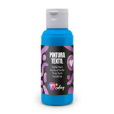 Pack De 5 Unidades - Pintura Textil Azul Cyan, 80 Ml