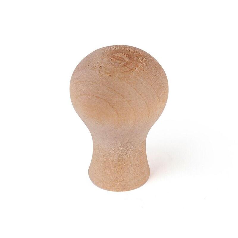 Pack De 5 Unidades - Pomo Para Mueble, Modelo 273, De Madera De Haya Crudo, Ø20 Mm
