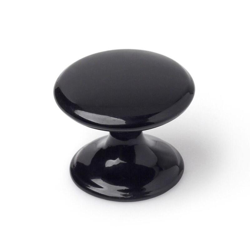 Pack De 5 Unidades - Pomo Para Mueble, Modelo 756, De Zamak Con Acabado Negro, Ø33 Mm