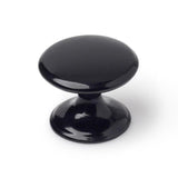 Pack De 5 Unidades - Pomo Para Mueble, Modelo 756, De Zamak Con Acabado Negro, Ø33 Mm