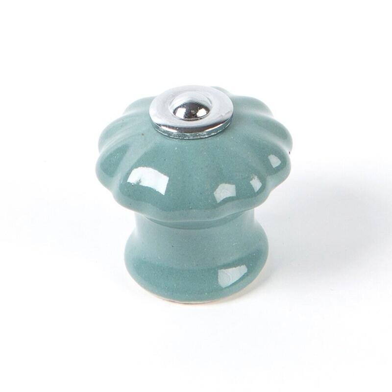 Pack De 5 Unidades - Pomo Para Mueble, Modelo E524, De Porcelana Y Acero Con Acabado Azul Grisáceo, Ø28 Mm