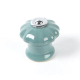 Pack De 5 Unidades - Pomo Para Mueble, Modelo E524, De Porcelana Y Acero Con Acabado Azul Grisáceo, Ø28 Mm