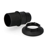 Pack De 5 Unidades - Portalamparas E14 Semi-Roscado + Arandela Retractilado Negro Solera