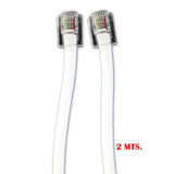 Pack De 5 Unidades - Prolongación Telefónica 2m 4 Vias Macho-Macho