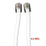 Pack De 5 Unidades - Prolongación Telefónica 4,5m 4 Vias Macho-Macho