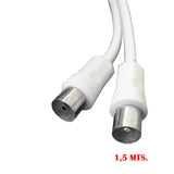 Pack De 5 Unidades - Prolongación Tv Recta 9,5 Mm 1,5m Envasada Blanca