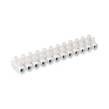 Pack De 5 Unidades - Regleta De Conexion De 25 Mm , 12 Conectores, Homologada, Blanca (Retractilada)