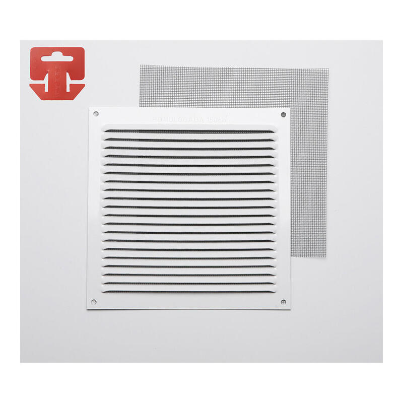 Pack De 5 Unidades - Rejilla Con Mosquitera. Aluminio 0.6 Blanco Lacado 170x170mm (G)