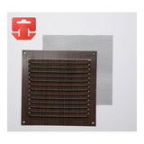 Pack De 5 Unidades - Rejilla Con Mosquitera. Aluminio 0.6 Imitacion Wenge 150x150mm (G)
