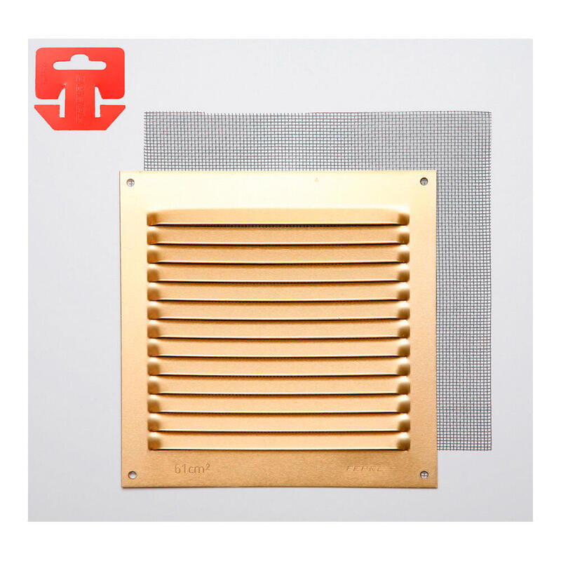 Pack De 5 Unidades - Rejilla Con Mosquitera. Aluminio 0.8 Oro 150x150mm (G)