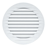 Pack De 5 Unidades - Rejilla Ventilación Redonda Empotrable Con Mosquitera Ø100mm Abs Blanca