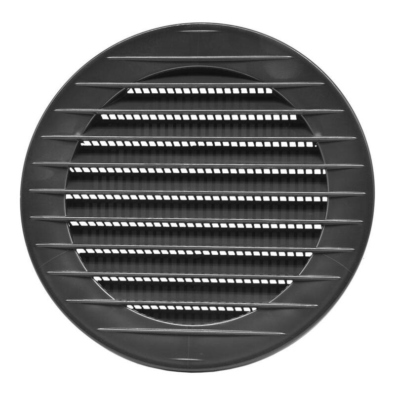 Pack De 5 Unidades - Rejilla Ventilación Redonda Empotrable Con Mosquitera Ø120mm Abs Gris Antracita
