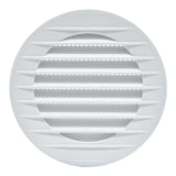 Pack De 5 Unidades - Rejilla Ventilación Redonda Empotrable Con Mosquitera Ø80mm Abs Blanca
