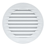 Pack De 5 Unidades - Rejilla Ventilación Redonda Empotrable Con Mosquitera Ø90mm Abs Blanca