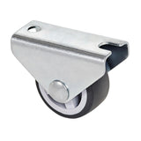 Pack De 5 Unidades - Rueda Fija De Goma Con Placa Y Eje Liso De Dos Fijaciones, Color Gris, Carga Máx. 45 Kg. Ø 3 Cm
