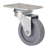 Pack De 5 Unidades - Rueda Giratoria Con Placa Y Eje Liso, Color Gris, Carga Máx. 22 Kg, Ø 4 Cm