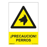 Pack De 5 Unidades - Señal Peligro Precaución Perros Pvc 0,7mm 210x300mm Normaluz