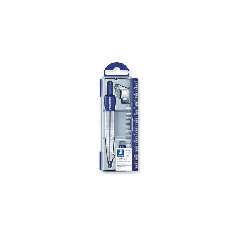 Pack De 5 Unidades Staedtler Compás Escolar Noris 550 Con Tubo De Minas Y Adaptador Universal