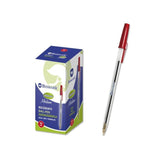 Pack De 50 Unidades Bismark Boligrafo De Bola - Punta Redonda - Capuchon Y Tapon Del Color De La Tinta - Color Rojo