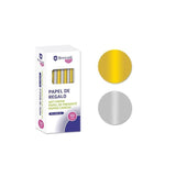 Pack De 50 Unidades Bismark Oro/Plata Rollo De Papel Regalo - Medidas 70cmx200cm - 2 Colores