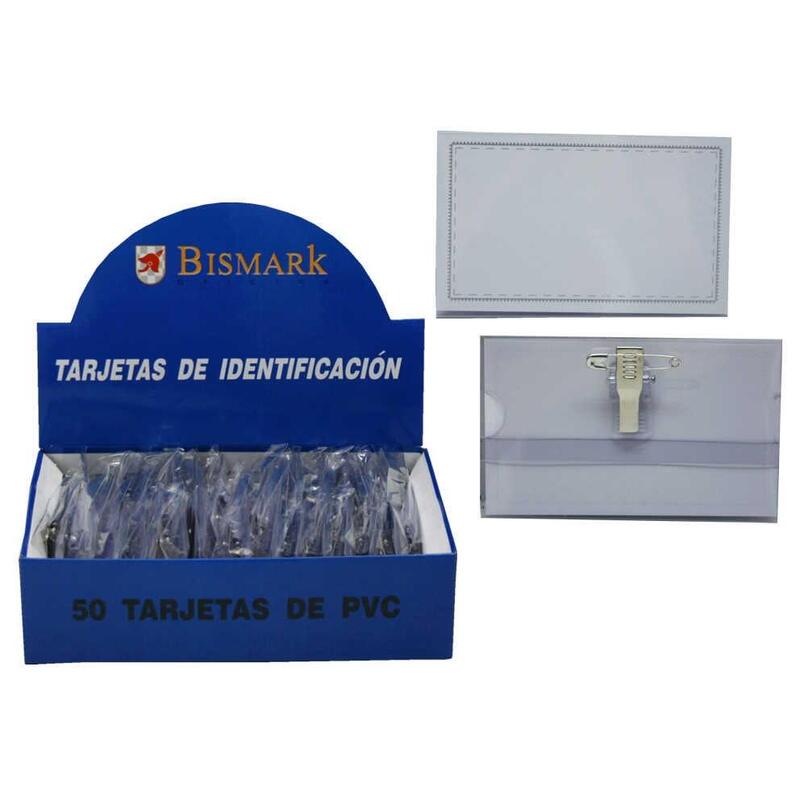 Pack De 50 Unidades Bismark Portanombres Con Pinza Y Alfiler - Transparente