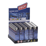 Pack De 50 Unidades - Encendedor Electrónico Recargable Modelo Variados Tejano (Expositor 50 Unidades)