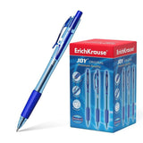 Pack De 50 Unidades Erichkrause Boligrafo Automatico Joy Original - Ultra Glide Technology - Cuerpo Redondo Translucido - Punta De 0,7mm - Tinta De Baja Viscosidad - Color Azul