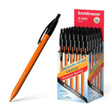 Pack De 50 Unidades Erichkrause Boligrafo Automatico R-301 Naranja Matic 07 - Cuerpo Hexagonal Opaco - Grip - Punta De 07mm - Tinta De Secado Rapido - Color Negro