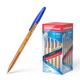 Pack De 50 Unidades Erichkrause Boligrafo R-301 Amber Stick 0.7 - Cuerpo Hexagonal Translucido - Punta De 0.7mm - Tinta De Secado Rapido - Color Azul