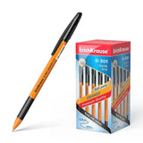 Pack De 50 Unidades Erichkrause Boligrafo R-301 Stick&Grip 0.7 - Cuerpo Naranja Con Agarre De Goma - Tinta De Secado Rapido - Color Negro
