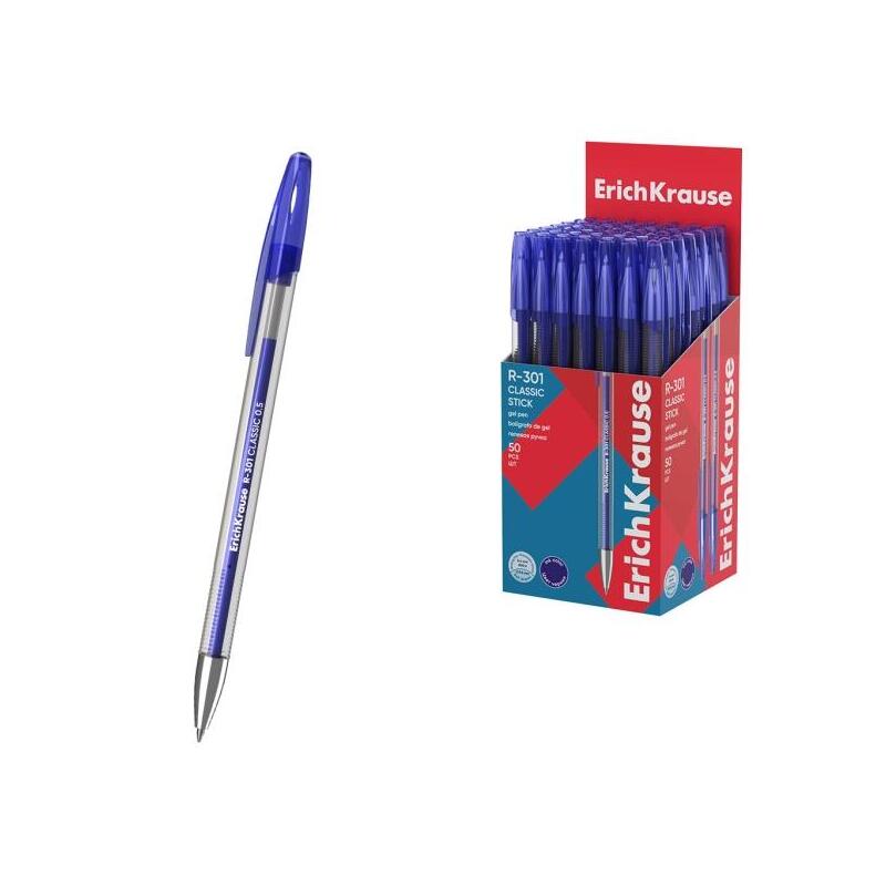 Pack De 50 Unidades Erichkrause R-301 Gel Stick Classic Boligrafo Con Capuchon - Punta De 0.5mm - Trazo 0.4mm - Tinta