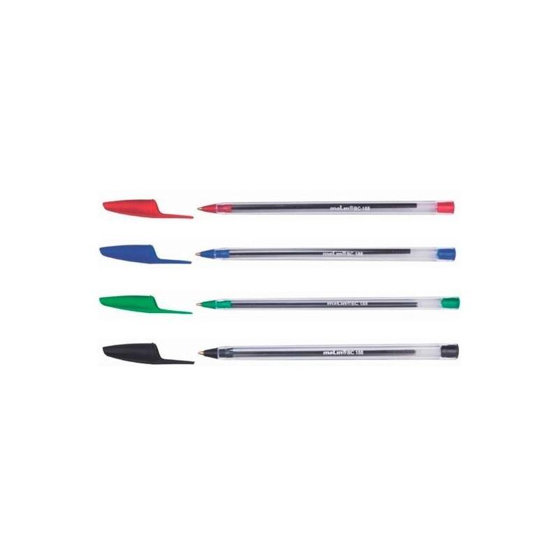 Pack De 50 Unidades Molin Bolígrafo Basic Cristal Ball Point Pen Azul