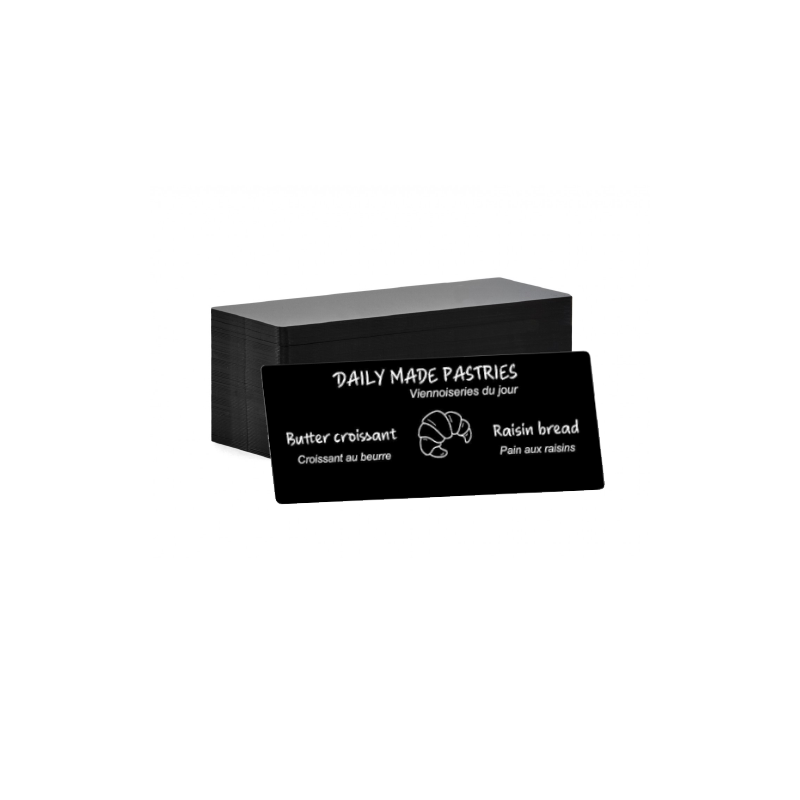 Pack De 500 Tarjetas Pvd Negra 0,76 Mm - 15 Cm - Edikio Pricetag