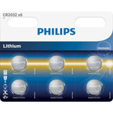 Pack De 6 Pilas De Botón Philips Cr2032 3v
