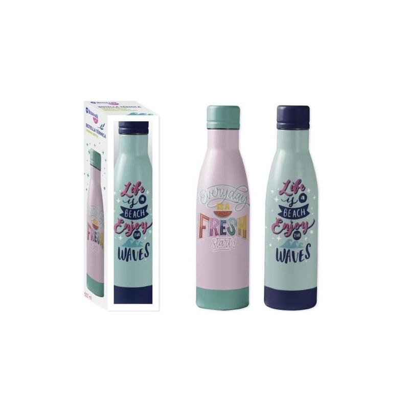 Pack De 6 Unidades Bismark Botella Termica 500ml - Aislamiento De Vacio De Doble Pared - Tapon Hermetico - 2 Modelos