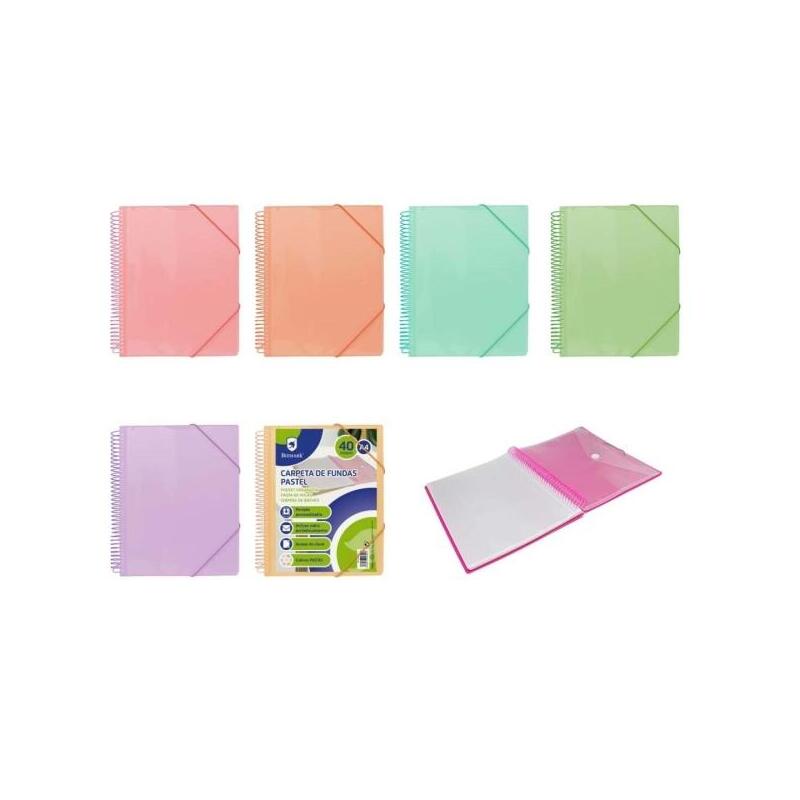 Pack De 6 Unidades Bismark Carpeta Espiral 40 Fundas Transparentes - Polipropileno - Tamaã±O A4 - Espiral Plastica