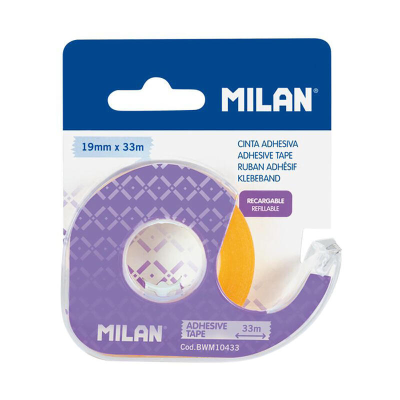 Pack De 6 Unidades - Blíster Con Dispensador De Cinta Adhesiva Transparente 19mm X 33m Milan