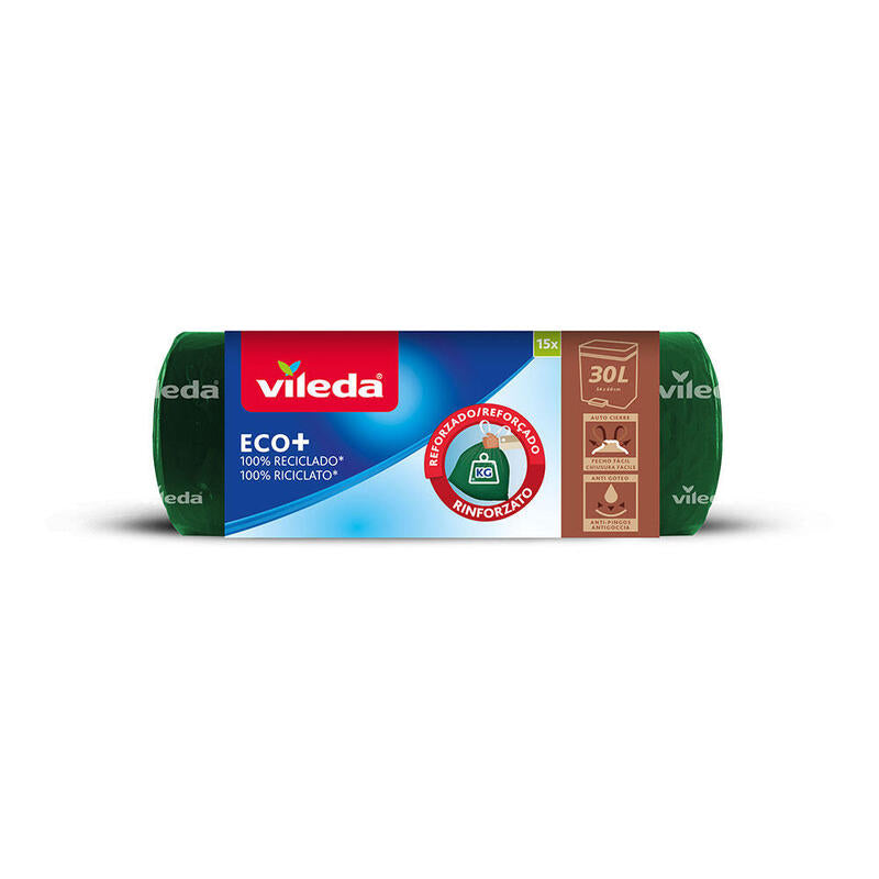 Pack De 6 Unidades - Bolsa De Basura Ecobag 30l Reforzada (15 Bolsas) 169303 Vileda