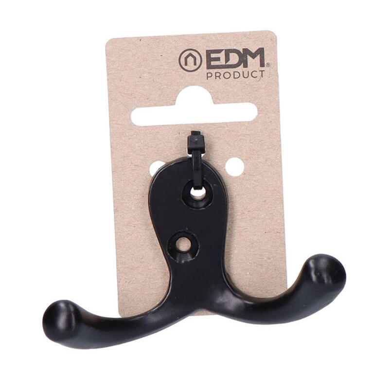 Pack De 6 Unidades - Colgador Doble Aluminio Negro Edm